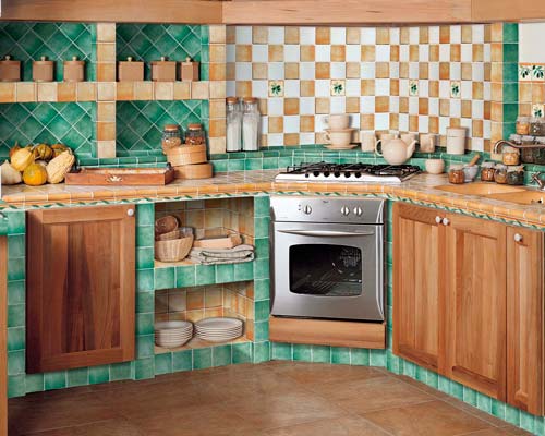 Кухонная плитка в стиле ретро